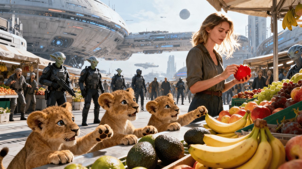 Детёныши хищника последовали за ней на рынок. Они указывали на каждый фрукт, спрашивая: «Это еда?...