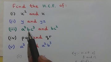 Video 60: Finding HCF of Algebraic Expressions