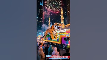 Harimau takbir keliling  malam 1 syuro 2025  #takbiran #idulfitri #tiger #maskot