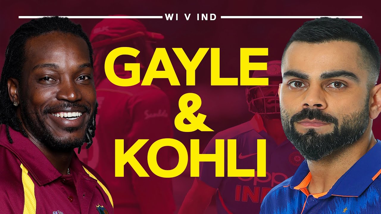 Chris Gayle et Virat Kohli ALLENT GRAND  Superstars des frappeurs de cricket  Antilles contre Inde