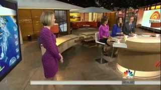 Dylan Dreyer - tight dress and incredible round rear - side view slow mo