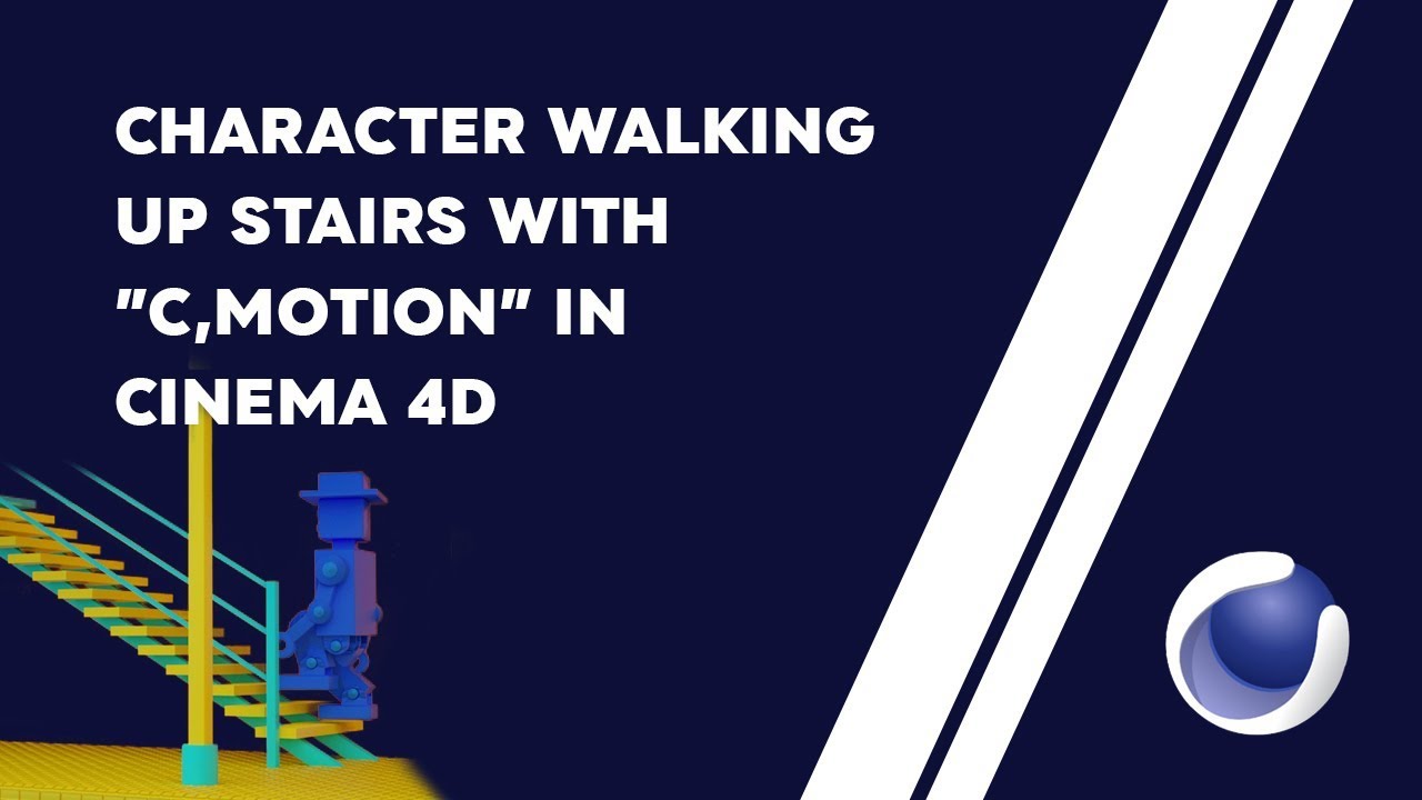 Character walking up stairs with "CMOTION" in Cinema 4D - YouTube