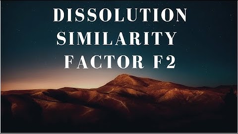 Dissolution Similarity Factor f2