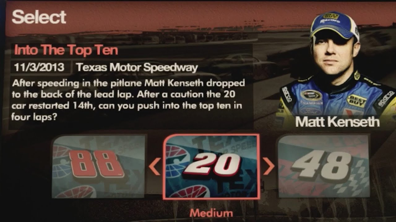 Inside Line's Merced Into the Top Ten | NASCAR the Game Inside Line 2013 Moments Recreated ...