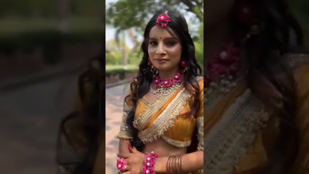 “Bridal Haldi Glow ✨ Simple to Stunning Makeover”2️⃣ “Haldi Ceremony Makeover 💛 Natural Bridal Look”