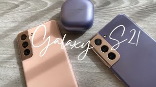 Samsung Galaxy S21 Phantom Pink & Phantom Violet + Galaxy Buds Pro Unboxing