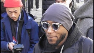 Yasiin Bey aka Mos Def outside the Jil Sander show on January 21