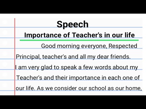 speech on topic teacher