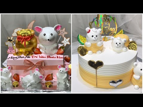 How make a mouse cake decorating, teddy cake | Làm bánh kem chuột 3D và gấu cho bé , bánh túi vàng | Foci