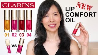 NEW Formula! Clarins Lip Comfort Oil | Old vs New | Honey, Raspberry, Cherry & Pitaya | Not Sticky!