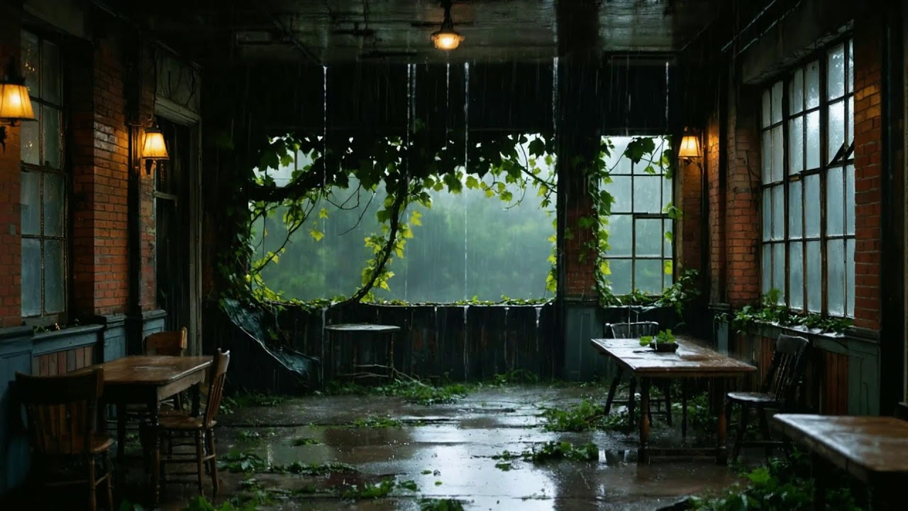 🎧 Stress Relief Rain Sounds 🌧️ | Ruelle sombre | Soft Piano 🎹