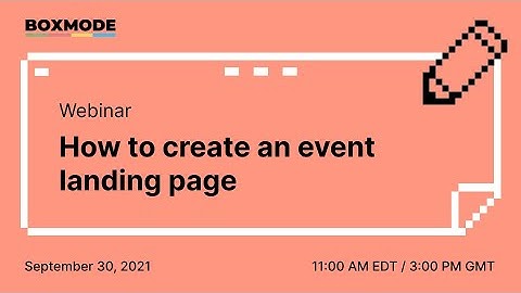 How to create an event landing page