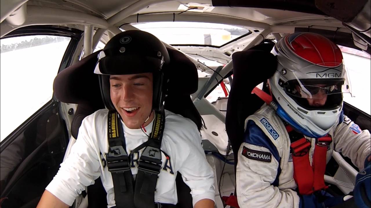 Prosche Racing Fans Giving a ride to a Porsche Fan on a 997 Cup Car - YouTube