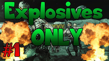 Black Ops Zombie Challenge #4 EXPLOSIVES Only on Moon (Part 1)