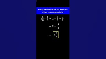 2 5/8 +1/8 = ? Add the Mixed number and the Fraction with like denominators(no regrouping)