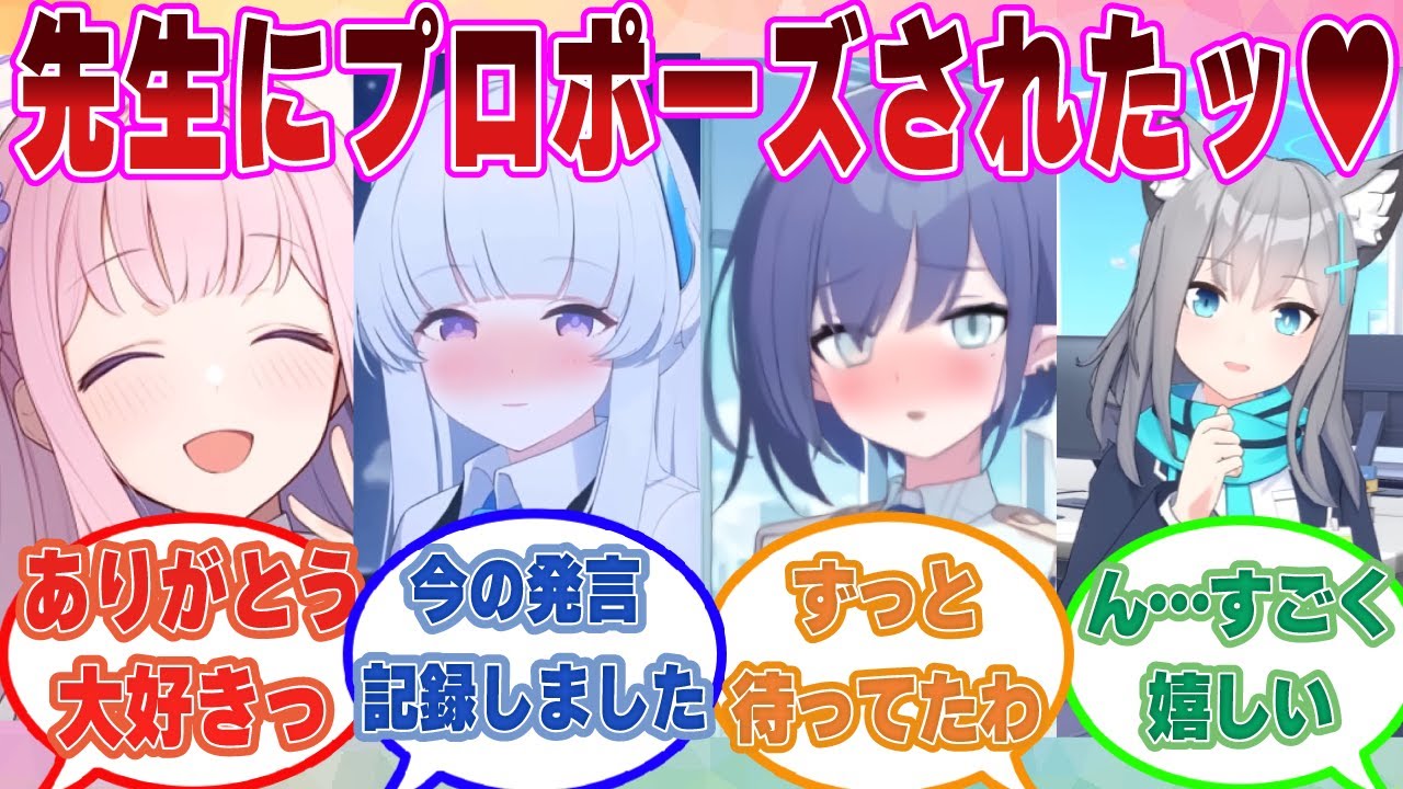 【SS】キヴォトスで異性に銃を贈るのはプロポーズだと知らずにブルアカ生徒に「銃を買ってあげるよ」と発言してしまったクソボケ先生に対する反応集【ブルアカ/まとめ/反応集】