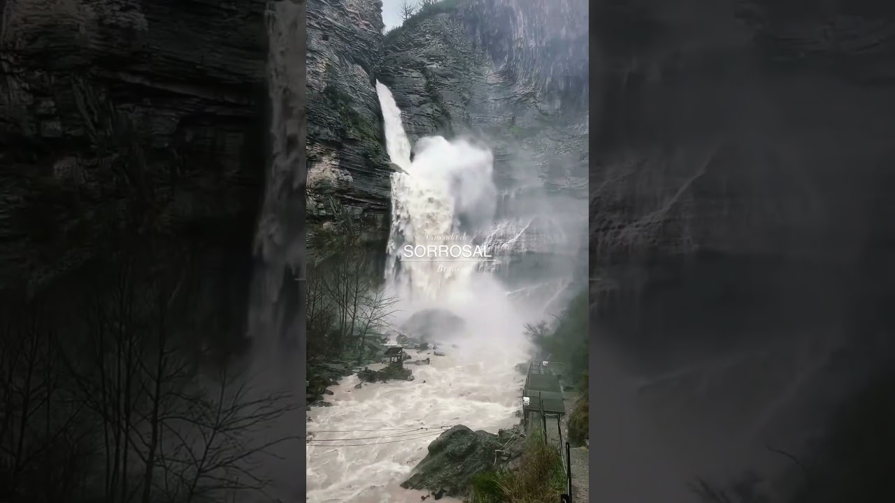 🌊 Cascada de Sorrosal en Broto tras las lluvias | Pirineo Aragonés en invierno ❄️