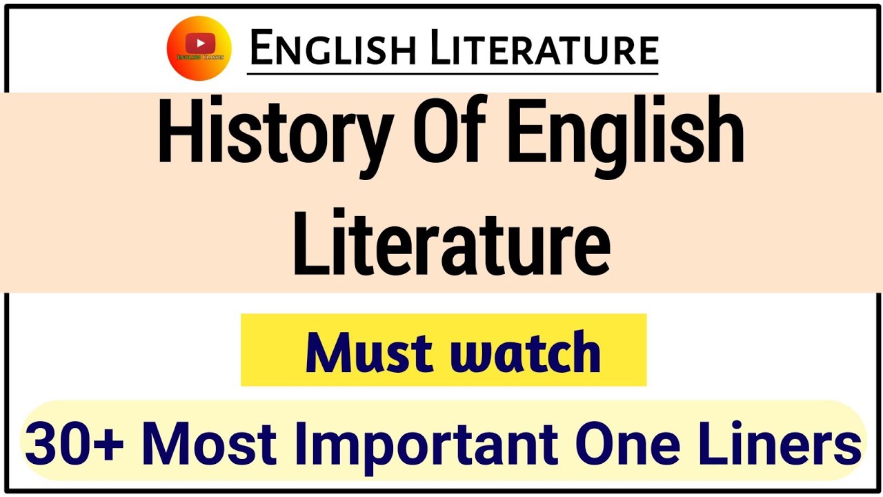 English Literature । History of English Literature । 30+ Top One Liners