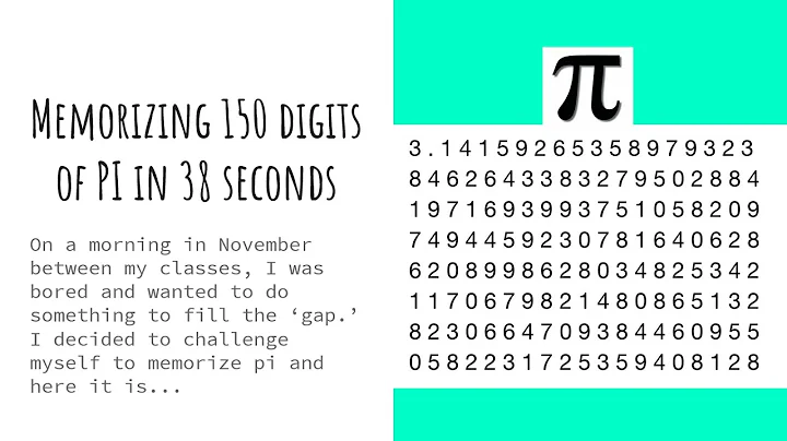 Shelter-in-place: Memorizing 150 digits of Pi in 38 Seconds