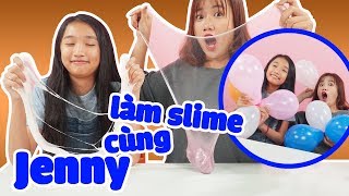 NỔ BONG BÓNG TÌM NGUYÊN LIỆU LÀM SLIME  (ft. JENNYSLIMEY) | SLIME CHALLENGE