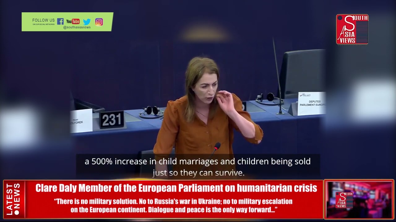 Clare Daly, Member of the European Parliament on humanitarian crisis