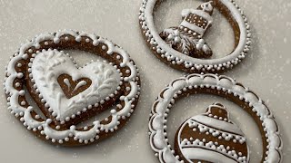 Gingerbread Decorating for Christmas Tree: HEART, CHRISTMAS BALL & CANDLE