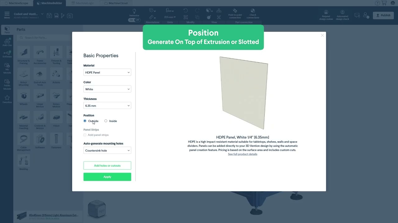 MachineBuilder 101 5 2 Panel Design Basic Properties