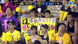 20130801 CPBL 獅V.S象 4下 彭政閔右邊方向安打 + 「為米吉亞而盜」失敗