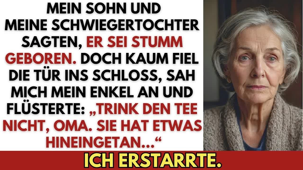 Mijn kleinzoon van acht fluisterde het terwijl hij mijn mouw vastpakte: "Drink de thee niet, oma." Ik had net de doos aangenomen die mijn dochter Gertrud me had gegeven, gevuld met een rustgevend...