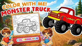 How to Color a Monster Truck | Fun and Easy Coloring Pages for Kids & Adults by ColoringHub screenshot 2