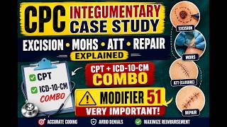 CPC Integumentary Case Study | Excision, Mohs, ATT & Repair Cpt coding Explained | CPT + ICD-10-CM Hernia Repair Cpt Coding Explained With Coding Guidelines And Practice Question Cpc Cpcexamtips