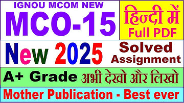 MCO 15 solved assignment 2025 in Hindi || mco 015 solved assignment 2024-25 || ignou mco015 2025