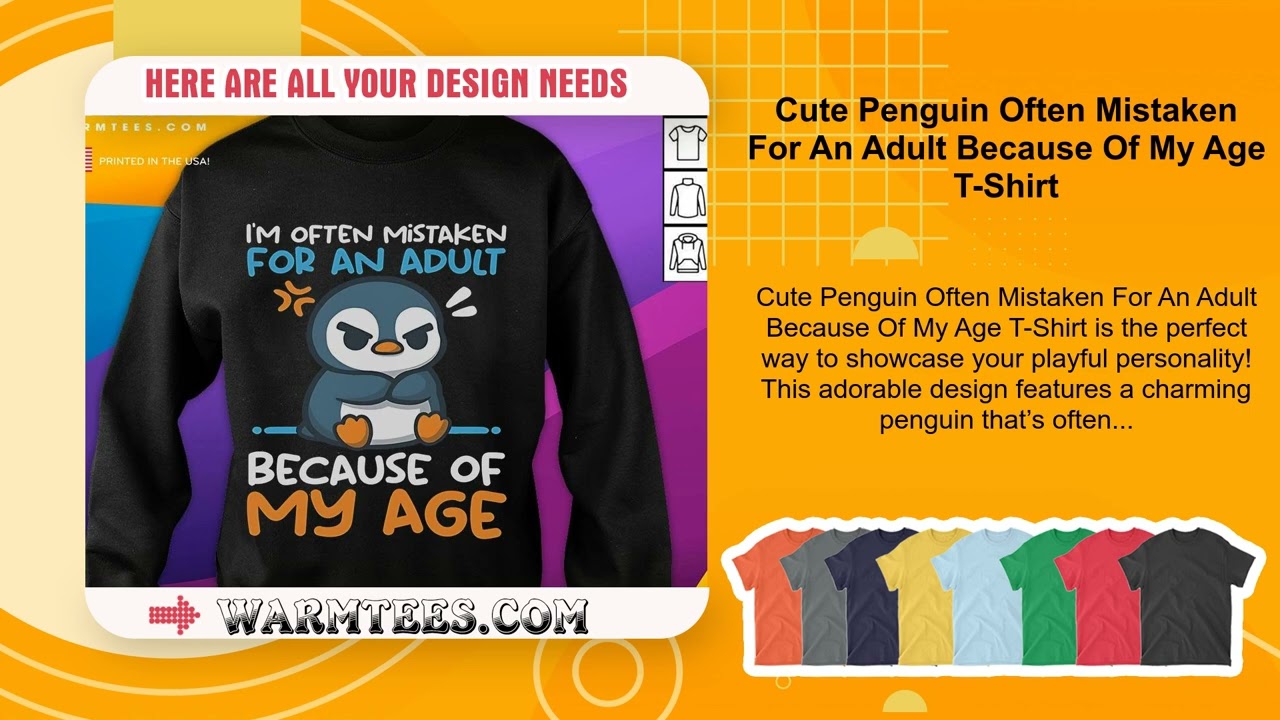 T-shirt Humour Happy Penguin – Homme/Femme/Enfant – Neuf Coton Doux