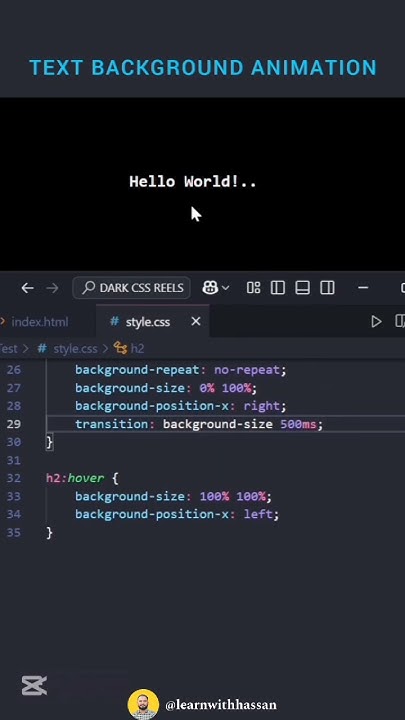 TEXT BACKGROUND ANIMATION | Create Cool Text Animation using HTML & CSS ...