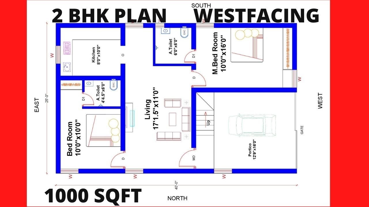 25 X 40 2 Bhk West Facing House Design In Tamil As Per Vastu How To Make Floor Plans In Tamil Youtube