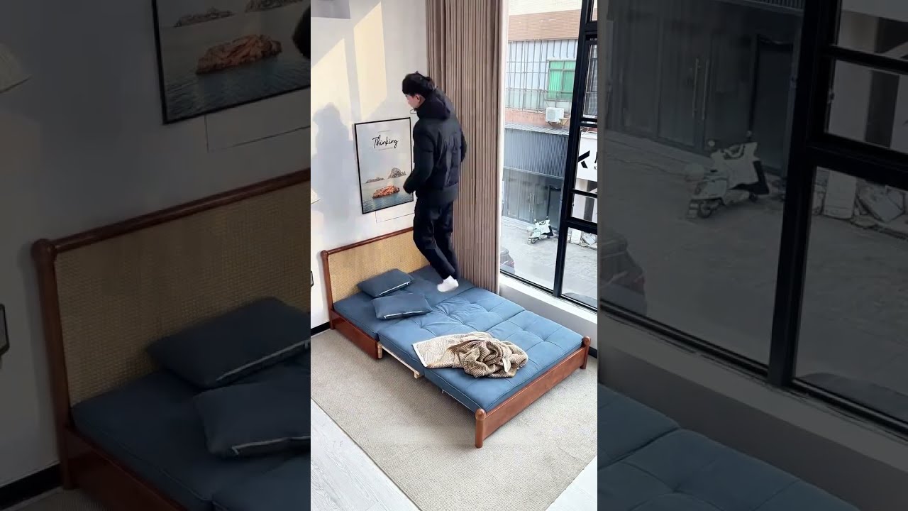 自由自在に変形！ソファにもベッドにもなる実用家具🛋️✨ #変形ソファ