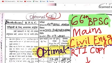 BPSC/UPSC Mains Civil Engineering Optional RTI Copy | UPSC/State PCS Engineering Optional Copy