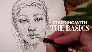 practice drawing portraits with me | how I draw the ideal facial proportions