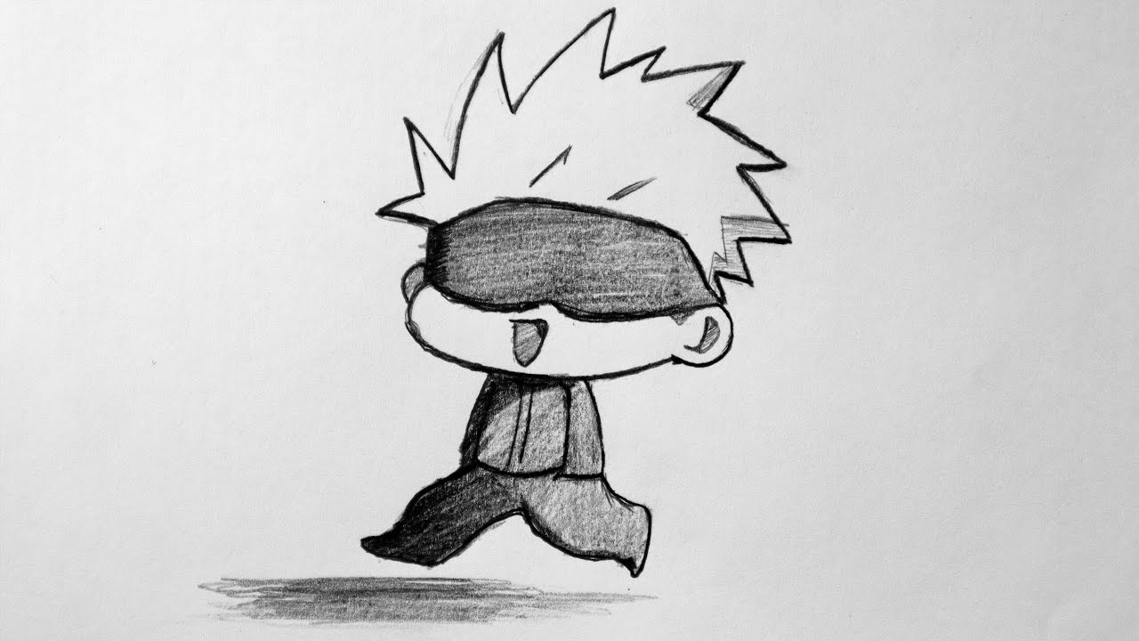 How to draw Satoru Gojo chibi step by step