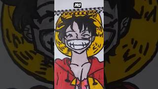 noob vs pro drawing luffy #anime #drawing #onepiece