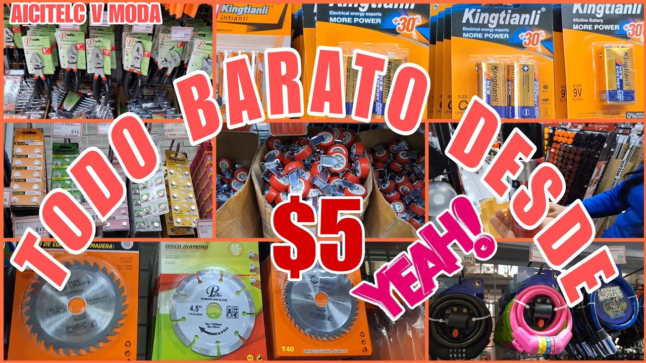 FERRETERÍA MÁS BARATA DESDE $5 CLAVIJAS DISCO CORTADOR PILAS CANDADO PARA BICICLETAS PINTURA AEROSOL