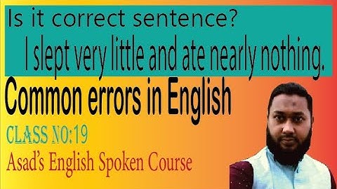 Common errors in English (Class No. 19)
