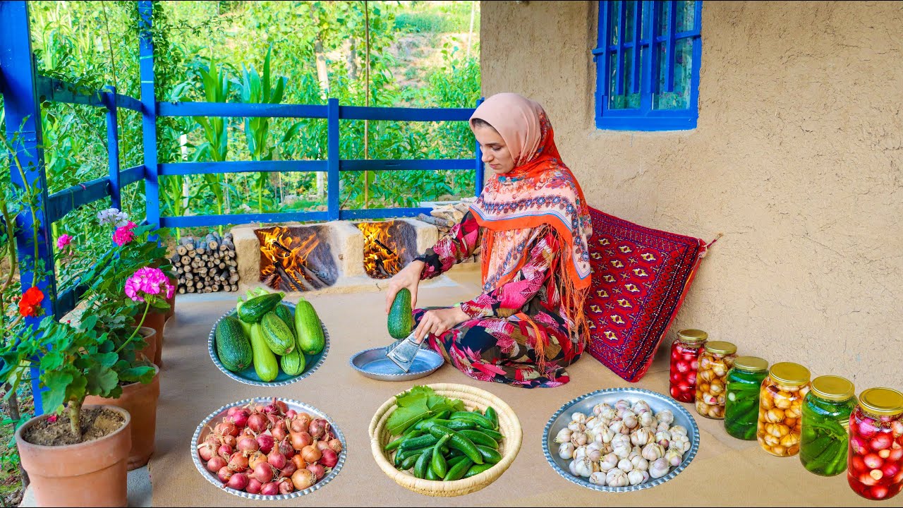 IRAN Rural Cooking : Making Pickles and Food with Fresh Ingredients ...