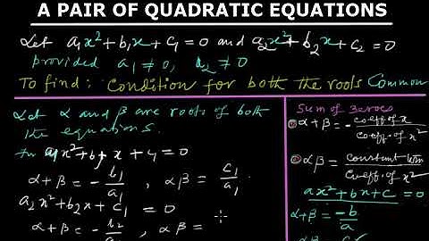 Condition of both common roots of a pair of quadratic equations