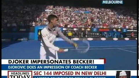 Djokovic impersonates coach Boris Becker
