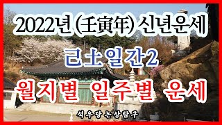 2022년 壬寅年 신년운세 己土일간2 월지별 일주별 운세!(석우당 논상탐구)