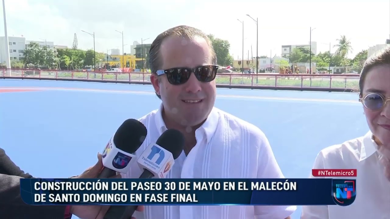 Construcción del Paseo 30 de Mayo, en el Malecón de Santo Domingo, en fase final
