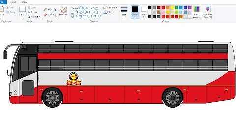 Drawing MSRTC SLEEPER Bus on computer using Ms Paint Easily | MSRTC Bus drawing | How to draw Bus.