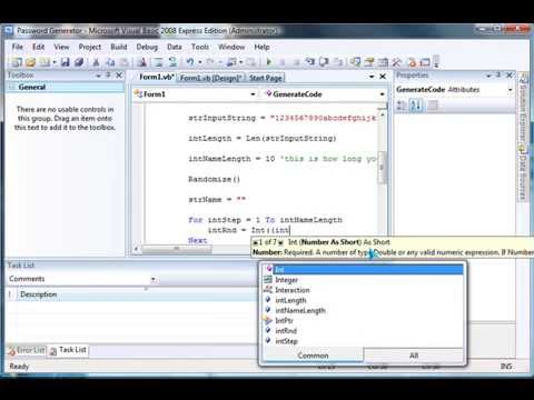 Visual Basic 8 - Password Generator - YouTube