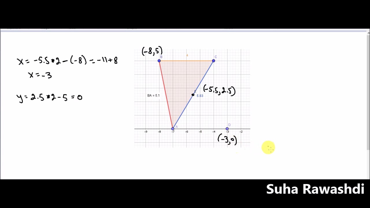 3 وحدات سؤال هندسة تحليلية البعد بين نقطتين وسط قطعة معادلة المستقيم Youtube